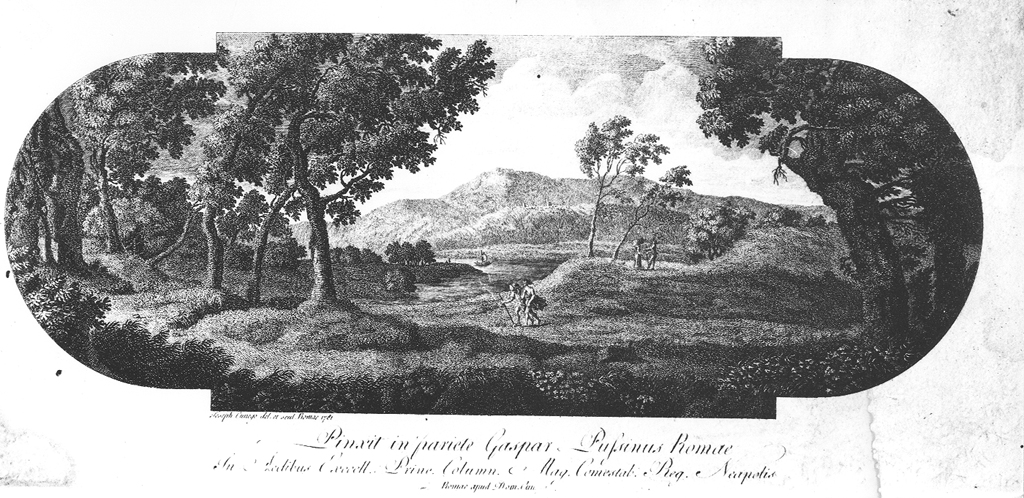 paesaggio lacustre (stampa) di Cunego Giuseppe (sec. XVIII)