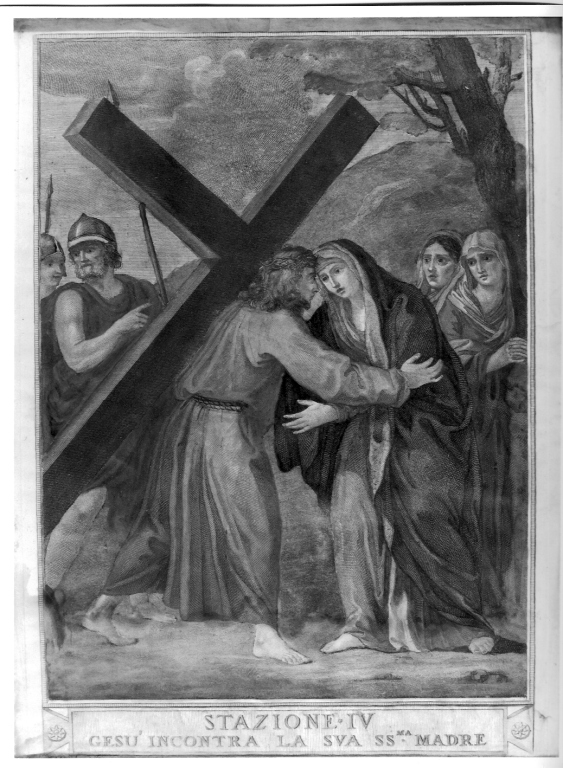 stazione IV: Gesù incontra la Madonna (stampa, serie) di Capellano Antonio (inizio sec. XIX)