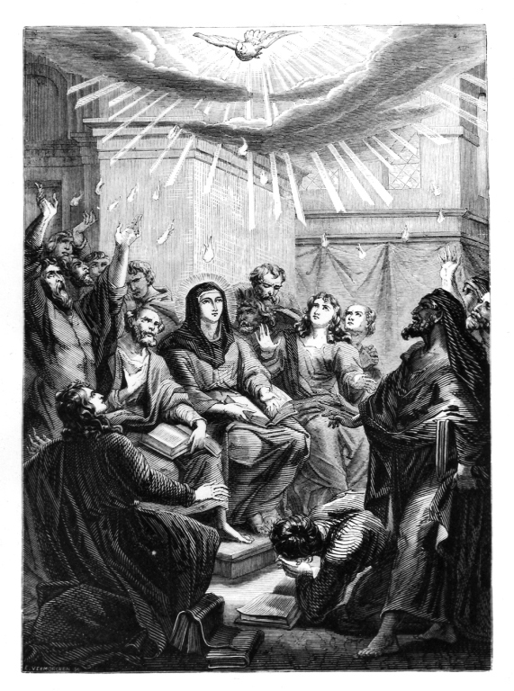 Pentecoste (stampa) di Vermocken E (sec. XIX)