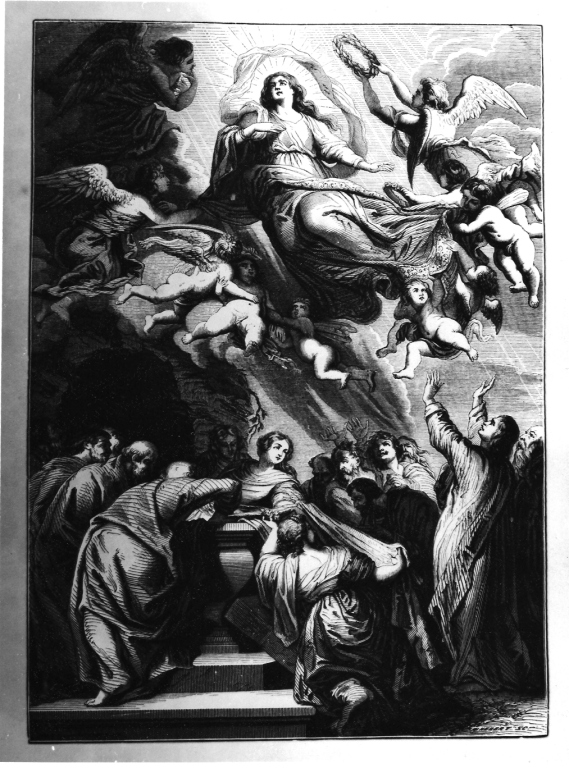 assunzione della Madonna (stampa) di Nebert F (sec. XIX)