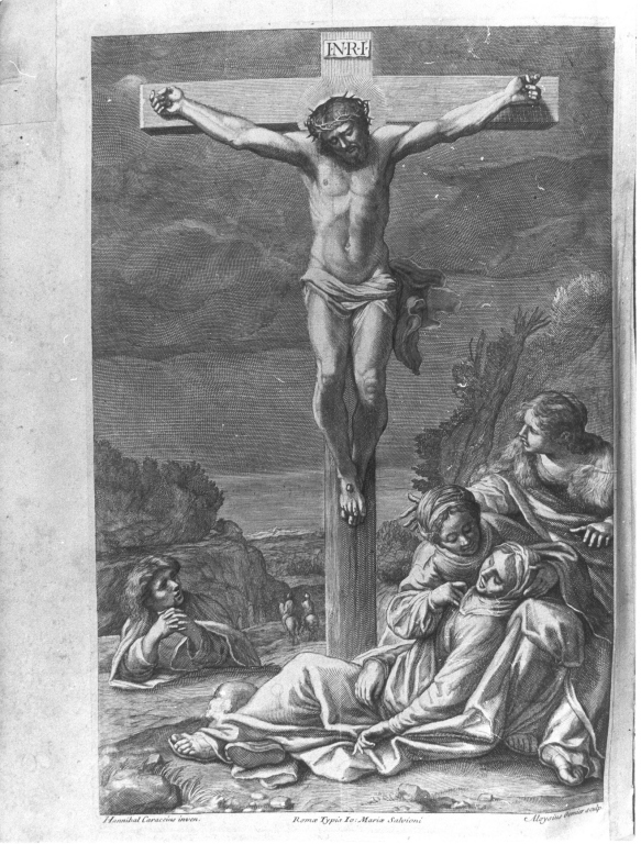 crocifissione (stampa, elemento d'insieme) di Carracci Annibale (attribuito), Gomier Louis (attribuito) (sec. XVIII)