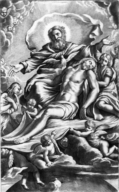 Trinità (stampa, elemento d'insieme) - ambito romano (sec. XIX)