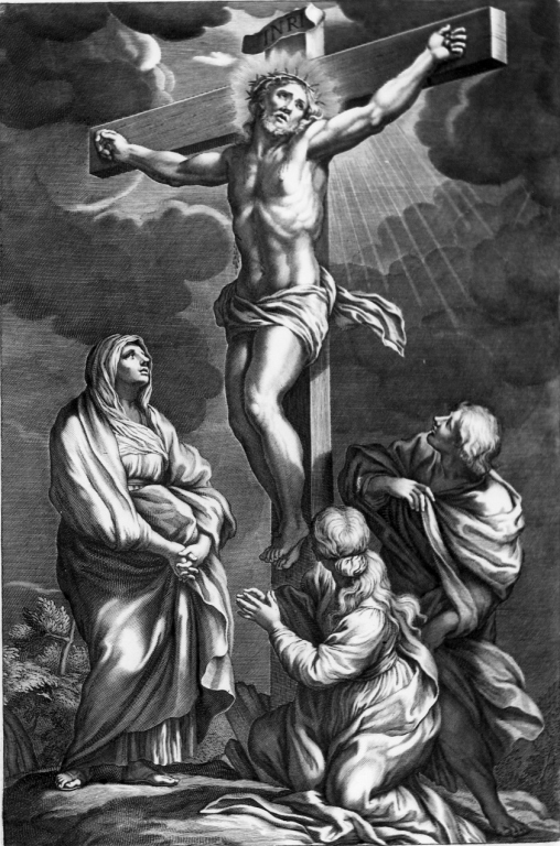 crocifissione (stampa, elemento d'insieme) - ambito romano (sec. XIX)