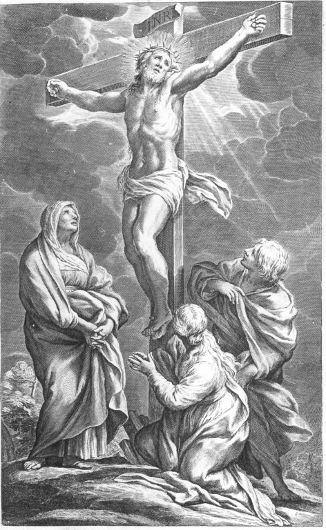 crocifissione (stampa, elemento d'insieme) - ambito romano (sec. XIX)