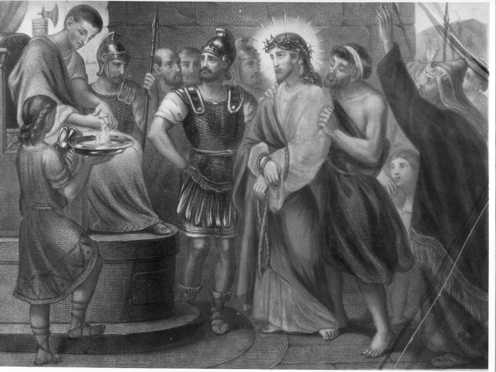 stazione I: Gesù condannato a morte (stampa) - ambito francese (fine/inizio secc. XIX/ XX)