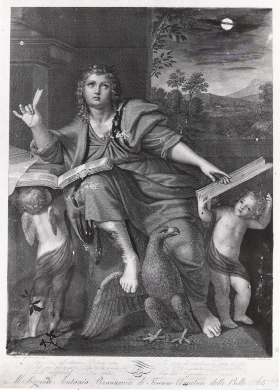 San Giovanni Evangelista (stampa) di Pavon Ignazio (prima metà sec. XIX)