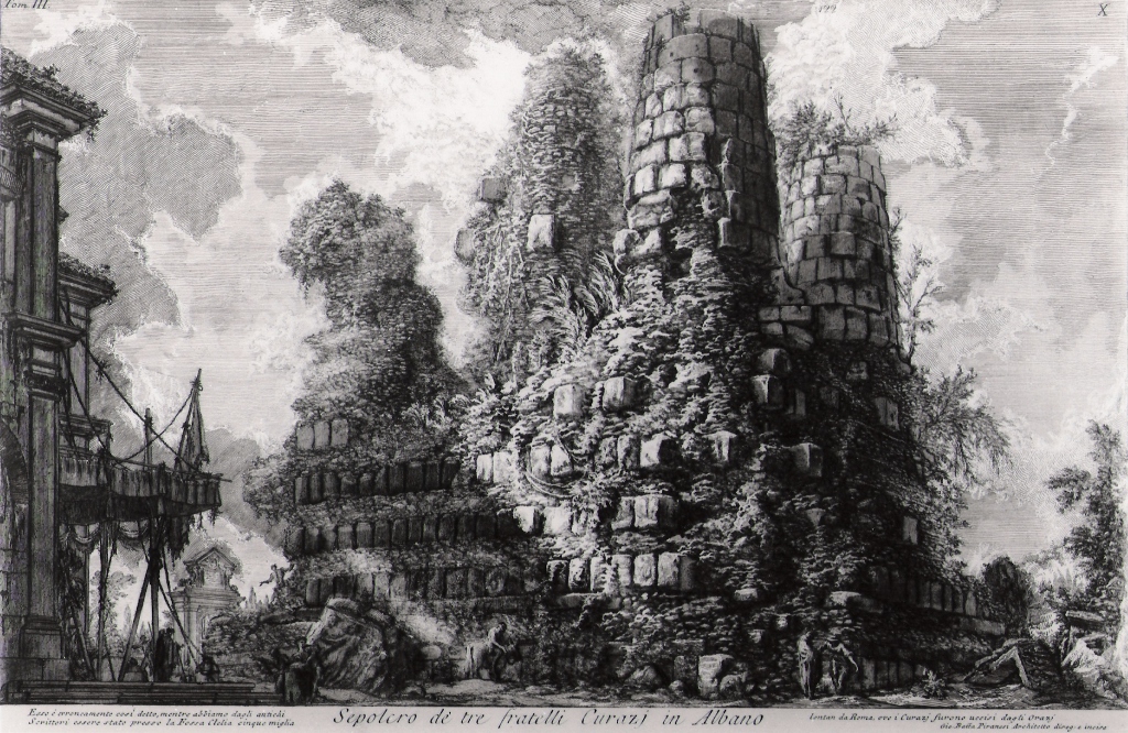 sepolcro de' tre fratelli Curazj in Albano (stampa, serie) di Piranesi Giovanni Battista (prima metà sec. XX)