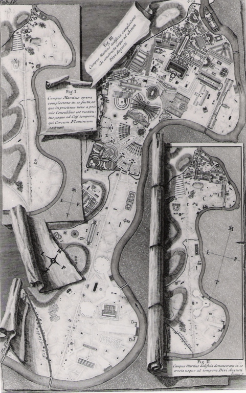 tre piante del Campo Marzio (stampa, elemento d'insieme) di Piranesi Giovanni Battista (prima metà sec. XX)