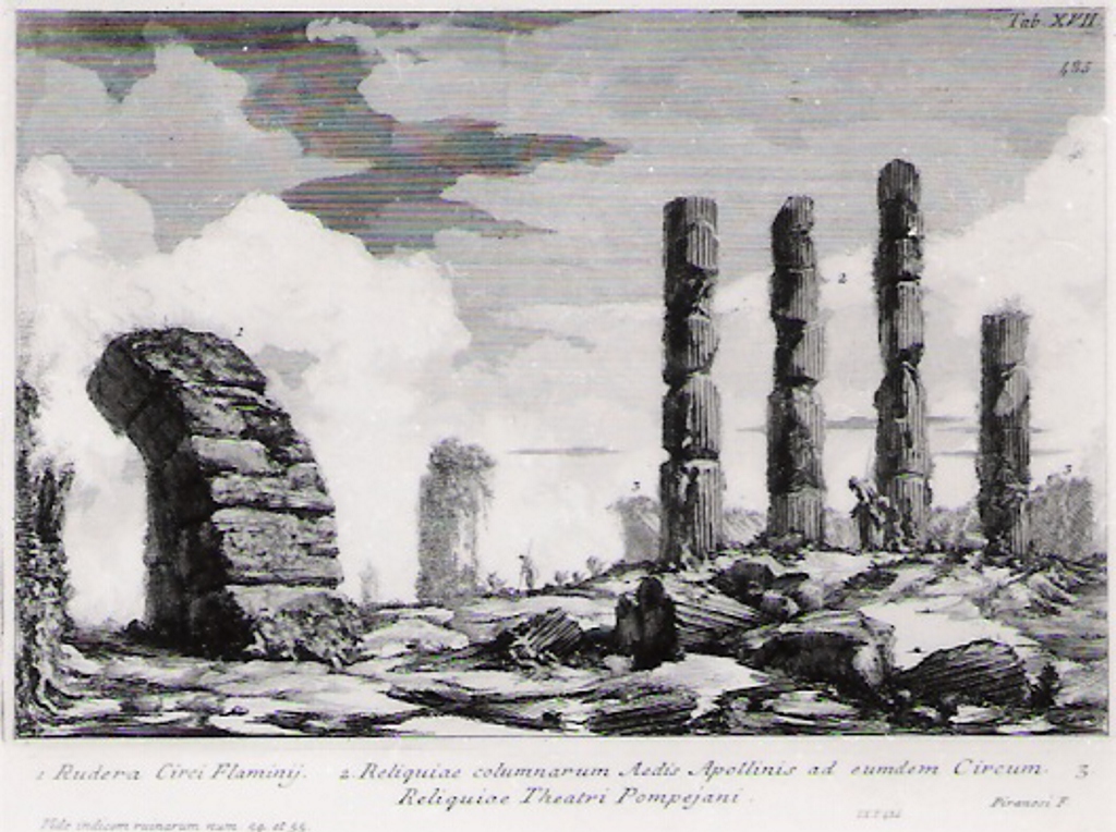 resti del circo Flaminio (stampa, elemento d'insieme) di Piranesi Giovanni Battista (prima metà sec. XX)