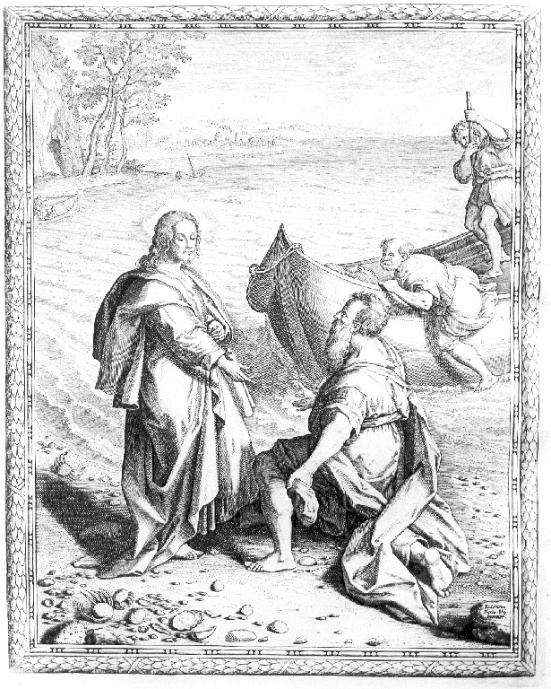 vocazione di San Pietro e Sant'Andrea (stampa) di Fiori Barocci detto Federico Barocci - ambito romano (sec. XIX)