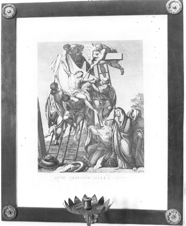 deposizione di Cristo dalla croce (stampa) di Migliavacca Innocenzo, Le Brun Charles, Scotti Luigi (prima metà sec. XIX)