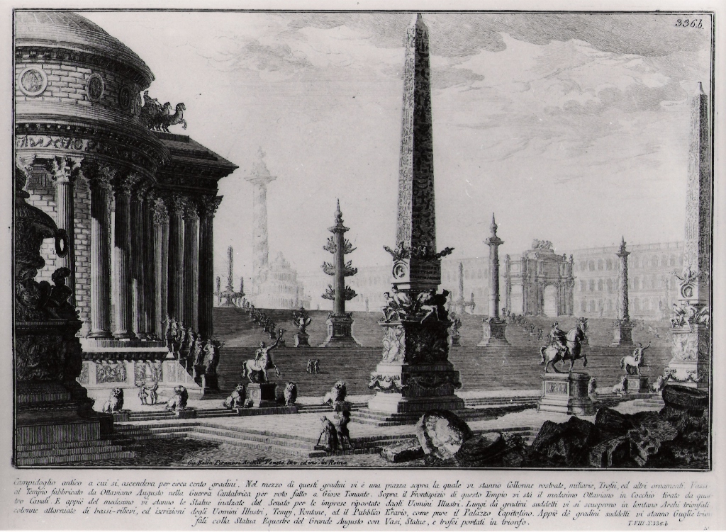 Campidoglio antico (stampa) di Piranesi Giovanni Battista (prima metà sec. XX)