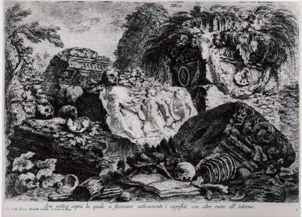 antico altare (stampa) di Piranesi Giovanni Battista (prima metà sec. XX)