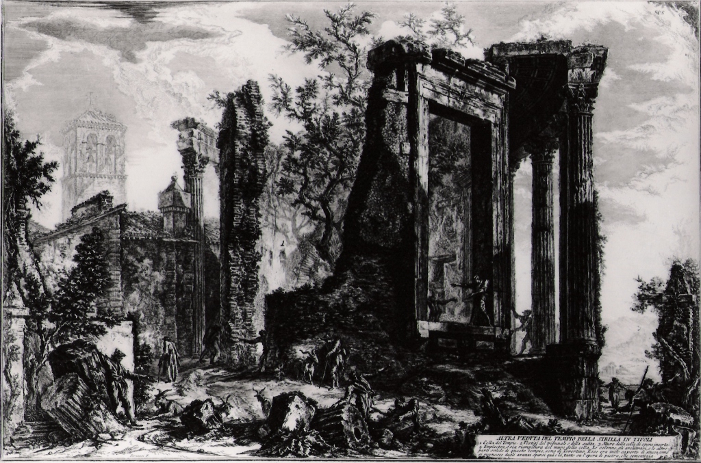 altra veduta del tempio della Sibilla in Tivoli (stampa) di Piranesi Giovanni Battista (prima metà sec. XX)