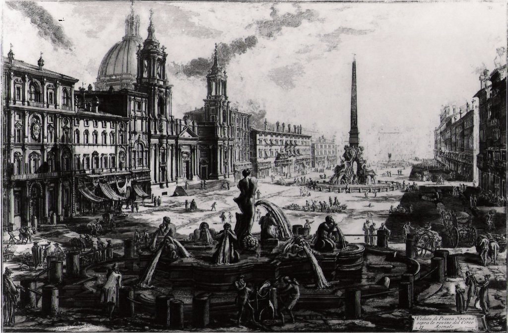 veduta di piazza Navona (stampa) di Piranesi Giovanni Battista (prima metà sec. XX)