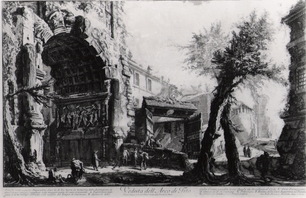 veduta dell'arco di Tito (stampa) di Piranesi Giovanni Battista (prima metà sec. XX)