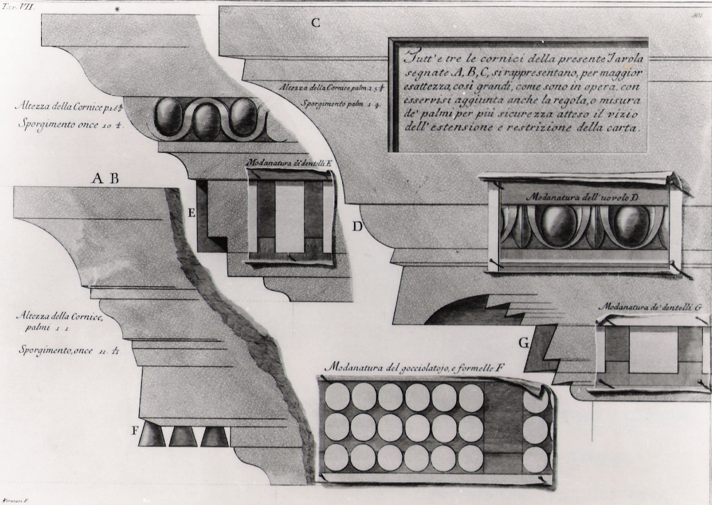 tre cornici (stampa) di Piranesi Giovanni Battista (prima metà sec. XX)