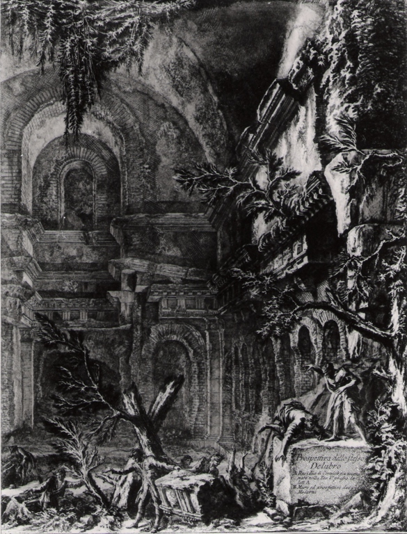 prospettiva del delubro (stampa) di Piranesi Giovanni Battista (prima metà sec. XX)