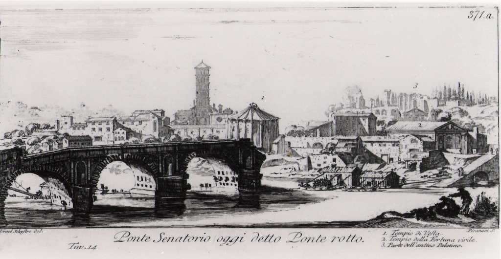 ponte di Rimini (stampa, serie) di Piranesi Giovanni Battista (prima metà sec. XX)