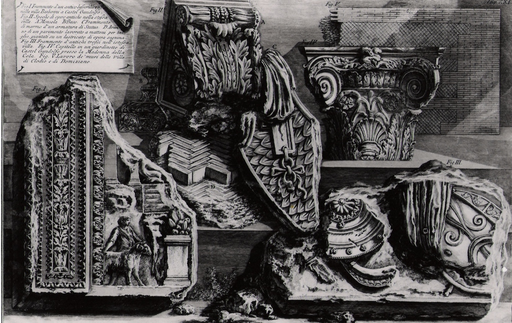 frammenti architettonici (stampa) di Piranesi Giovanni Battista (prima metà sec. XX)