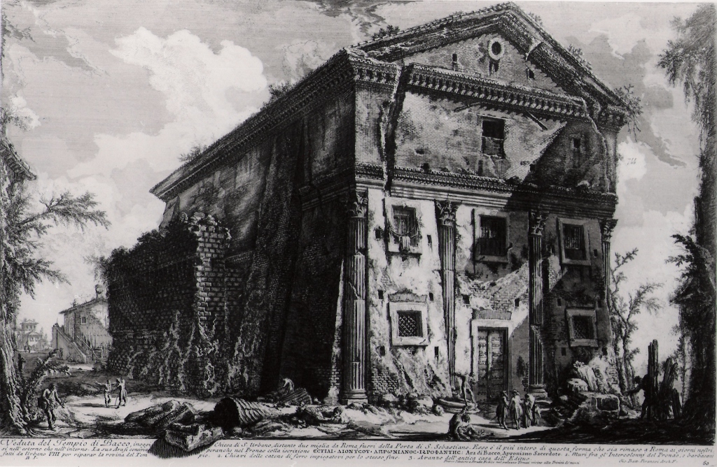 veduta del tempio di Bacco (stampa) di Piranesi Giovanni Battista (prima metà sec. XX)