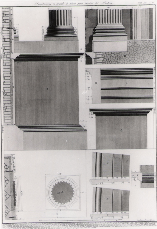 dimostrazioni di alcune parti interne del Pantheon (stampa) di Piranesi Francesco (prima metà sec. XX)