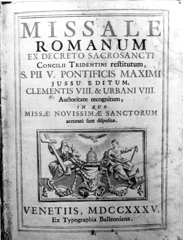 Chiesa e Fede ai lati della tiara (stampa) - ambito veneziano (sec. XVIII)
