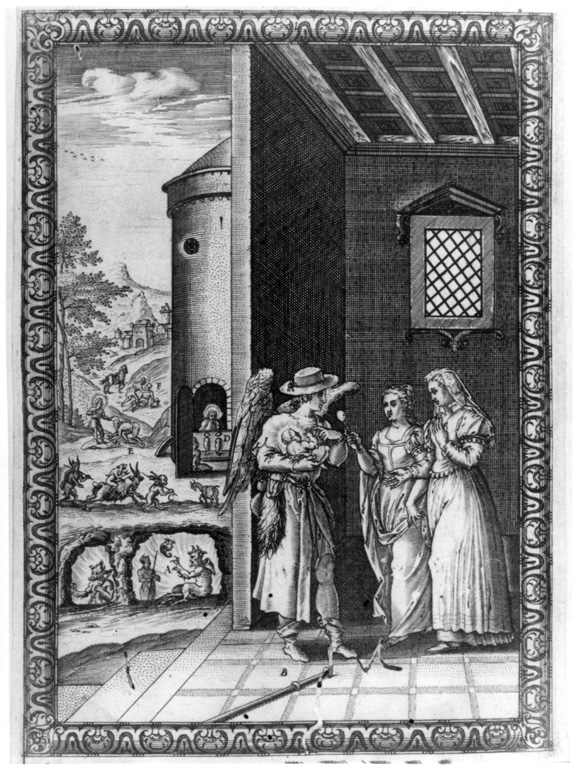 Nascita di San Francesco, Nascita di San Francesco (stampa) di Franco Giacomo (sec. XVI)