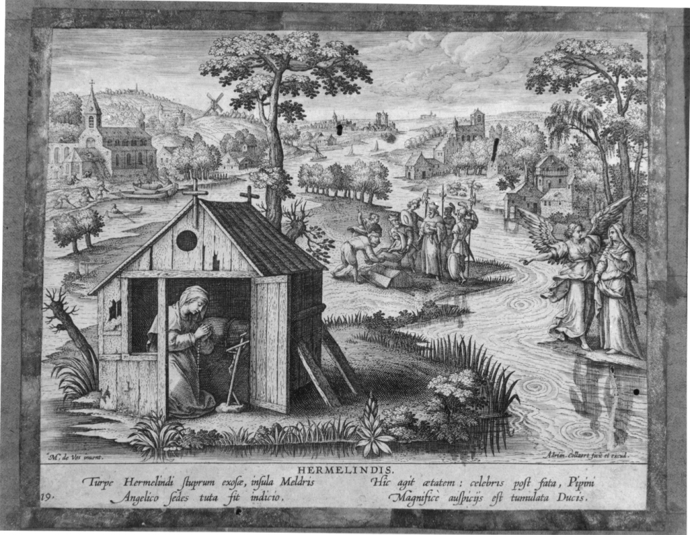episodio della vita di Ermelinda (stampa, serie) di De Vos Maarten, Collaert Adriaen (ultimo quarto sec. XVI)
