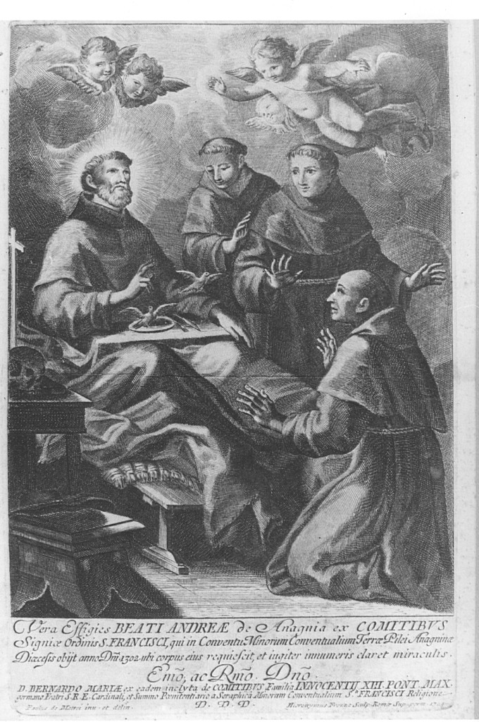 Sant'Andrea di Anagni (stampa smarginata) di Frezza Giovanni Gerolamo (prima metà sec. XVIII)