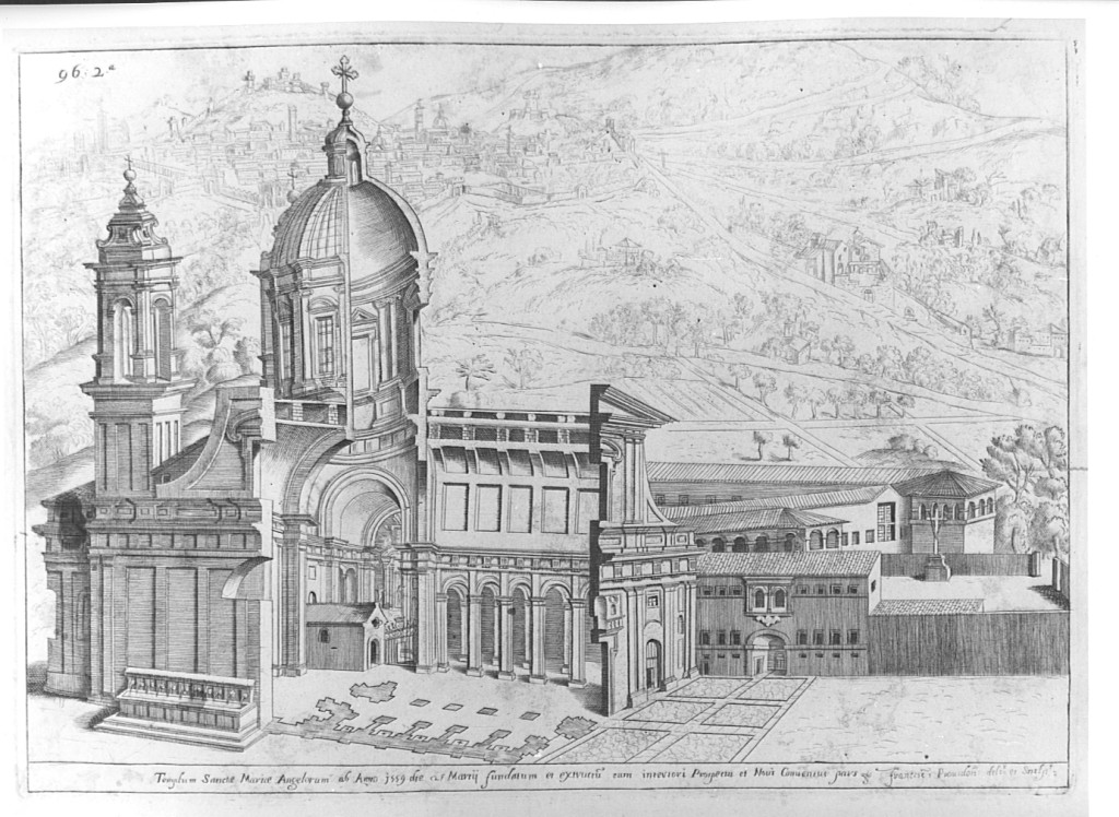 La Basilica di Santa Maria degli Angeli ad Assisi (stampa) di Providoni Francesco (sec. XVII)