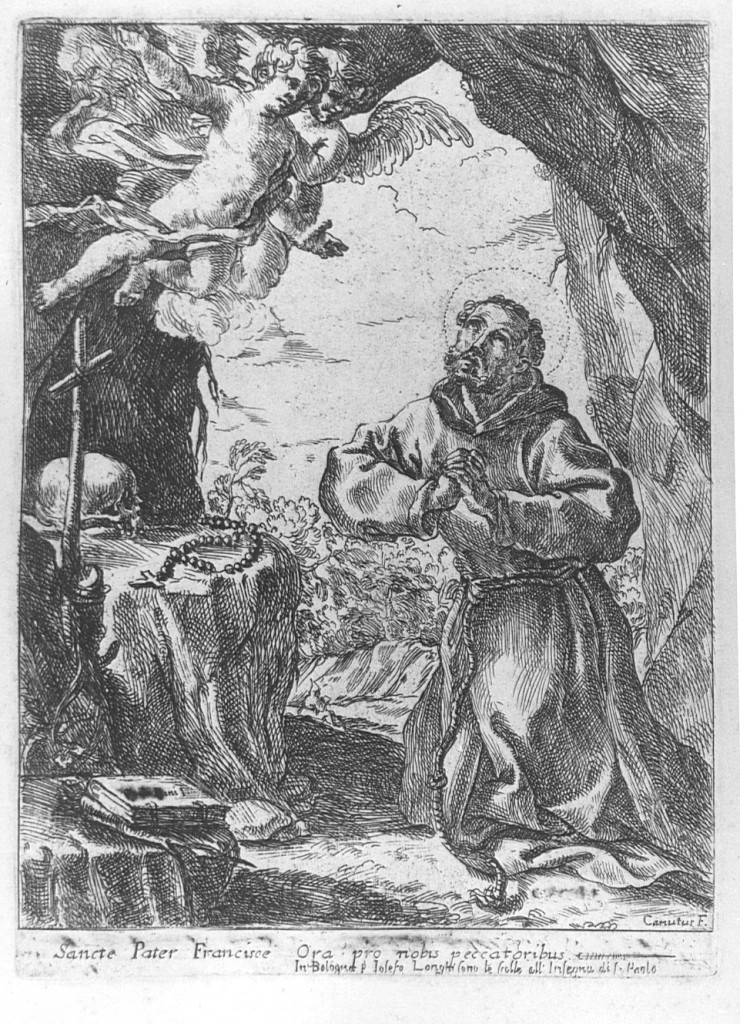 San Fancesco d'Assisi (stampa) di Canuti Domenico Maria (sec. XVII)