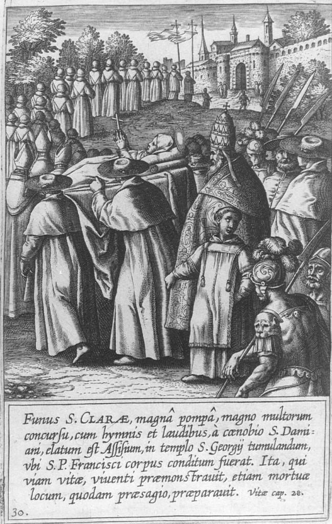 funerali di Santa Chiara (stampa) di Collaert Adriaen (seconda metà sec. XVII)