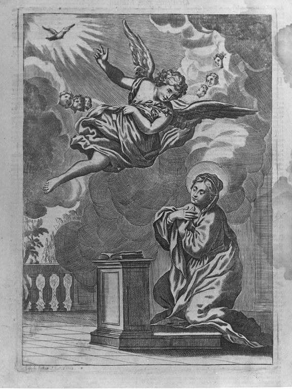 Annunciazione (stampa) di Juster Giuseppe (sec. XVIII)