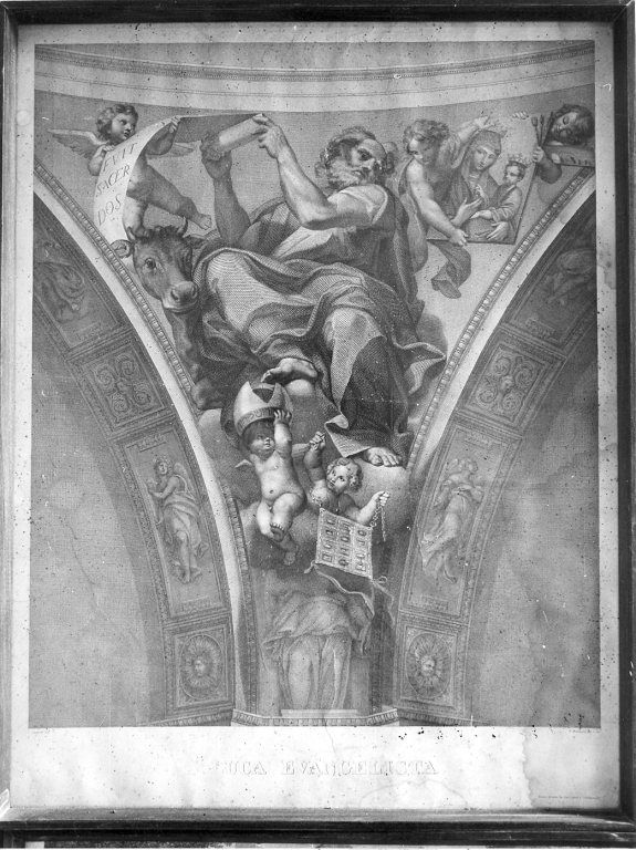 San Luca Evangelista (stampa) di Zampieri Domenico detto Domenichino, Marcucci Giuseppe (metà sec. XIX)
