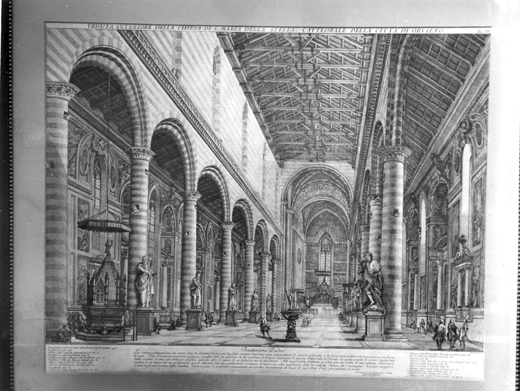 veduta dell'interno della chiesa di S. Maria della Stella a Orvieto (stampa) di Panini Francesco (fine/inizio secc. XVIII/ XIX)