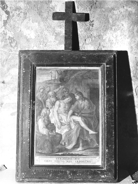 deposizione di Cristo nel sepolcro (stampa) di Bombelli Pietro Leone (seconda metà sec. XVIII)