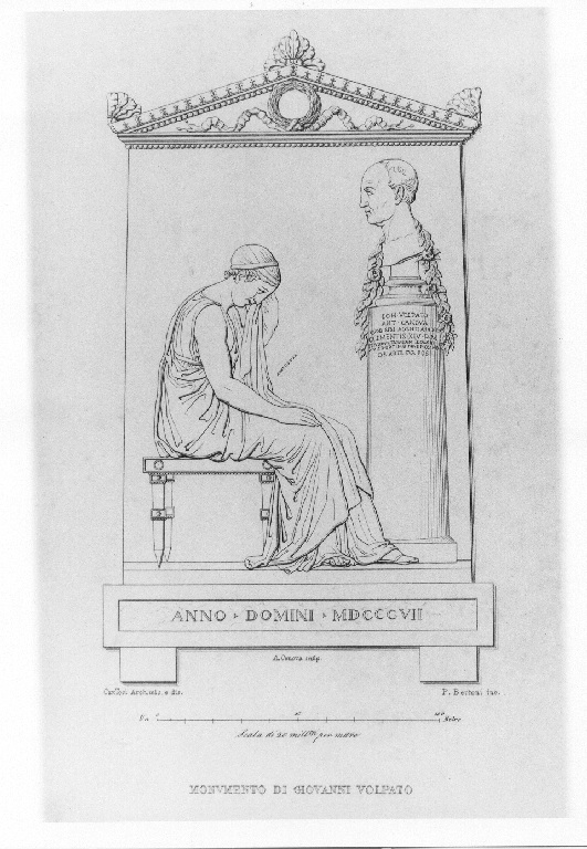 Monumento di Giovanni Volpato (stampa smarginata, serie) di Bertoni Pio, Tosi Francesco Maria, Canova Antonio (sec. XIX)