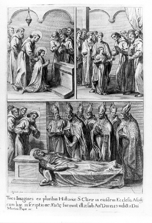Santa Chiara (stampa, serie) di Lommelin Adriaen (sec. XVII)