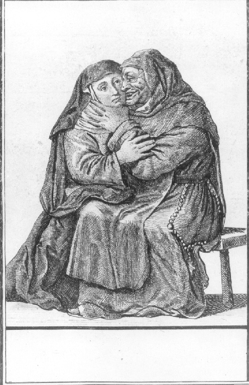 Caricatura di un frate (stampa smarginata, serie) di Dusart Cornelis (sec. XVII)