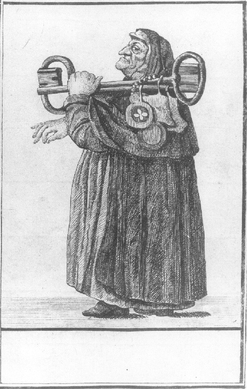 Caricatura di un frate (stampa smarginata, serie) di Dusart Cornelis (sec. XVII)