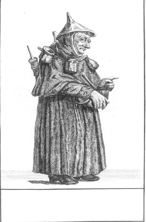 Caricatura di un frate (stampa smarginata, serie) di Dusart Cornelis (sec. XVII)