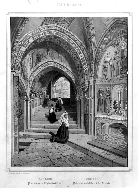 veduta dell'interno della chiesa di San Benedetto (stampa) di Benoist Philippe (seconda metà sec. XIX)