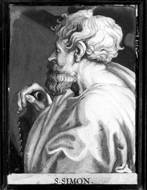 San Simone Zelota (stampa) di Galle Cornelis il Giovane (attribuito), Van Dyck Anton (prima metà sec. XVII)