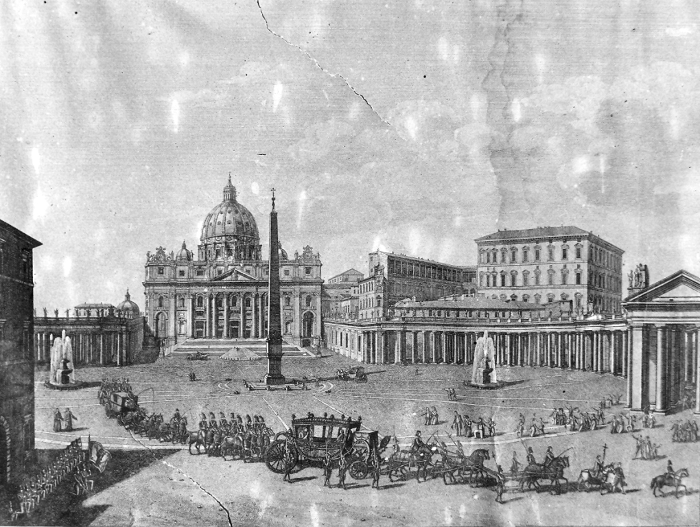 veduta della Basilica di San Pietro (stampa) - ambito italiano (sec. XIX)