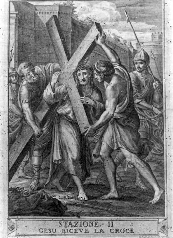 stazioni della Via Crucis (stampa, serie) di Cecchini Francesco, Benedetti Ignazio, Campanella Angelo, Camuccini Pietro (sec. XVIII)