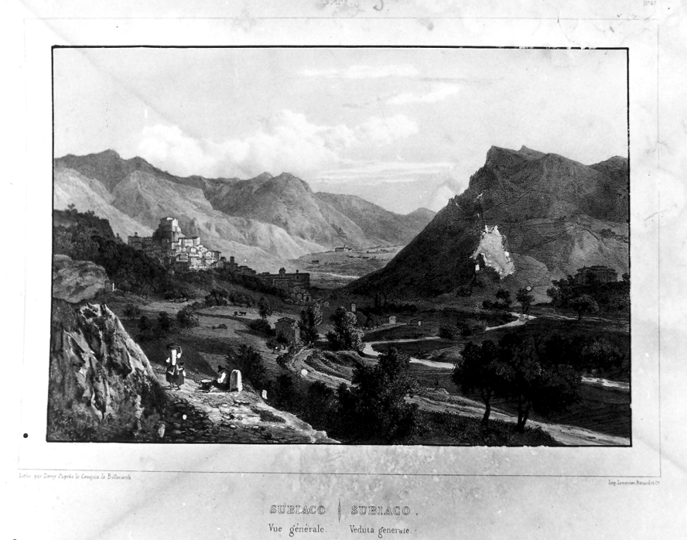 vedute di Subiaco (stampa, serie) di Deroy Emile (secondo quarto sec. XIX)