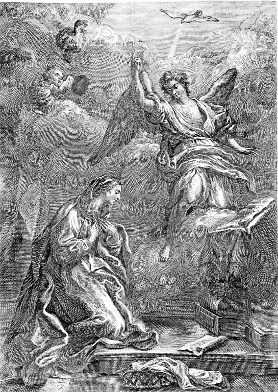 Annunciazione (stampa) di Leonardis Jacopo (sec. XVIII)