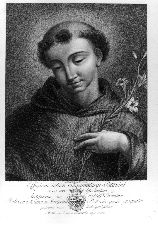 Sant'Antonio da Padova (stampa) di Magiotto Francesco (inizio sec. XIX)