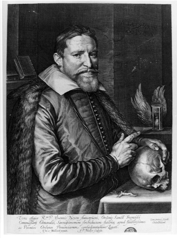 ritratto di Jan Neyen (stampa smarginata) di Muller Jan, Miercuelt M (prima metà sec. XVII)